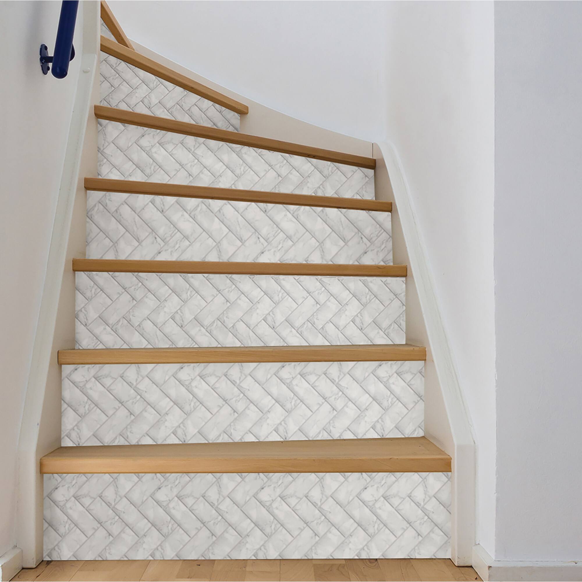 InHome Herringbone Carrara Peel & Stick Backsplash Tiles